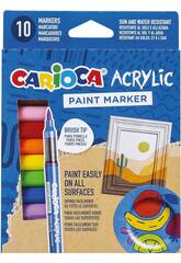 Carioca Acrylic Paint Marker Pack 10 Marcadores para Todas as Superfcies
