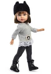 Poupe Penelope de 33 cm avec bonnet noir