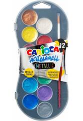 Carioca Acquarell Metallic avec pinceau et 12 couleurs