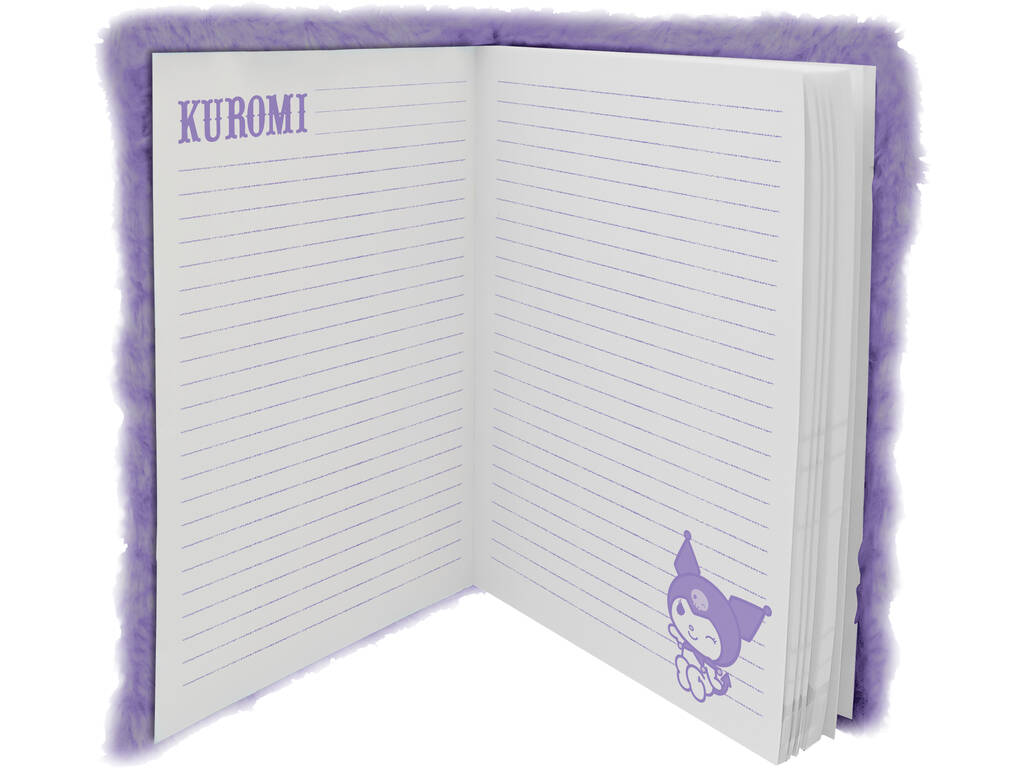 Sanrio Kuromi Journal intime en peluche A5 avec cadenas