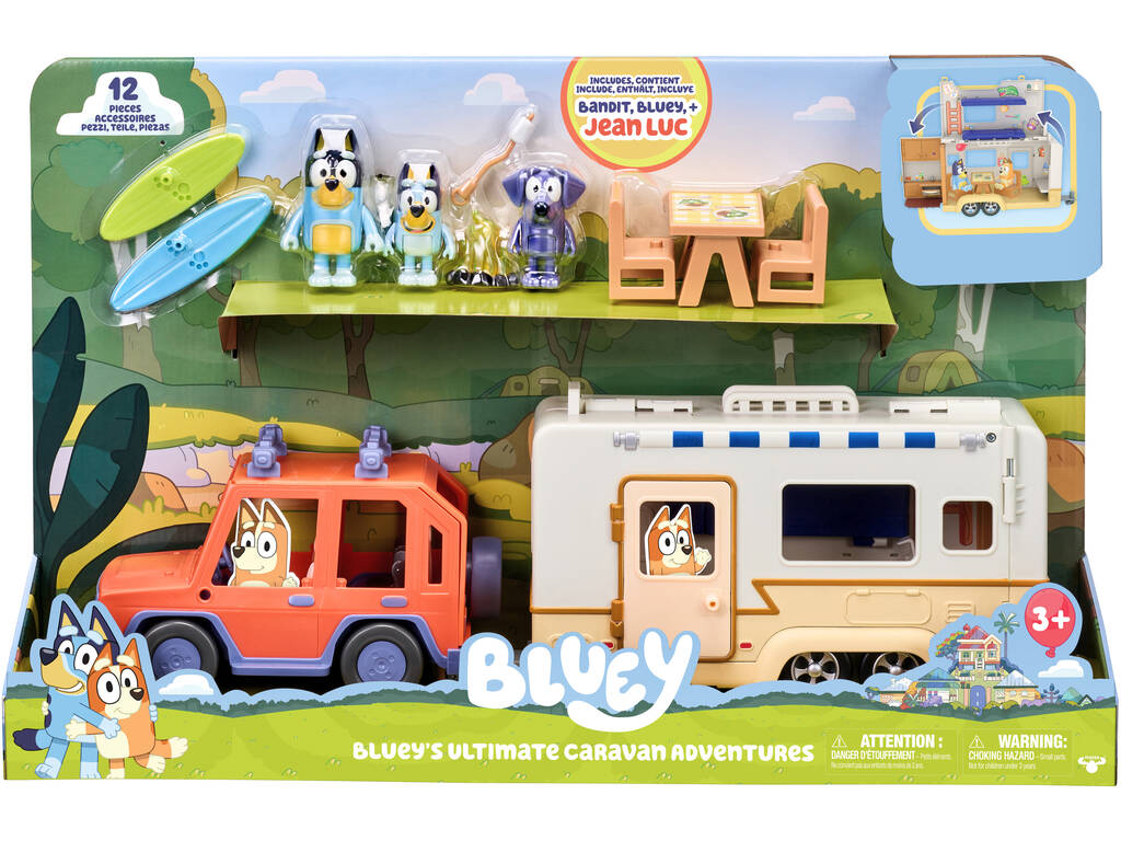 Bluey Set Caravana de Aventuras con Figuras y Accesorios