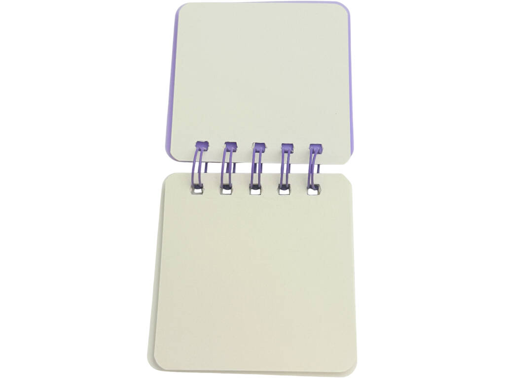 Carnet A7 violet perforé avec 50 pages et 3 épingles décoratives