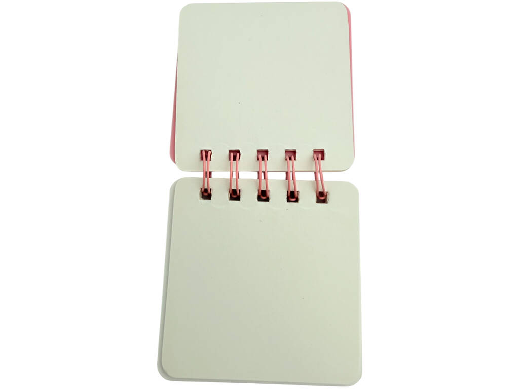 Carnet A7 rose perforé avec 50 pages et 3 épingles décoratives