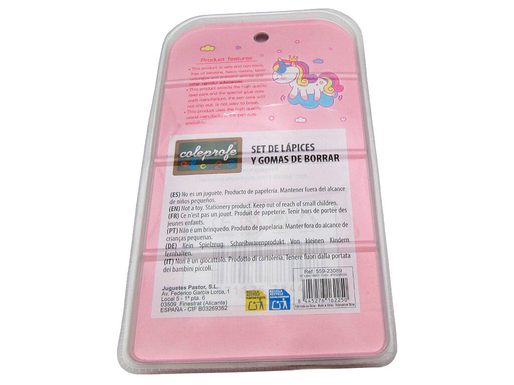 Set Crayons et Gommes à effacer 10 pièces