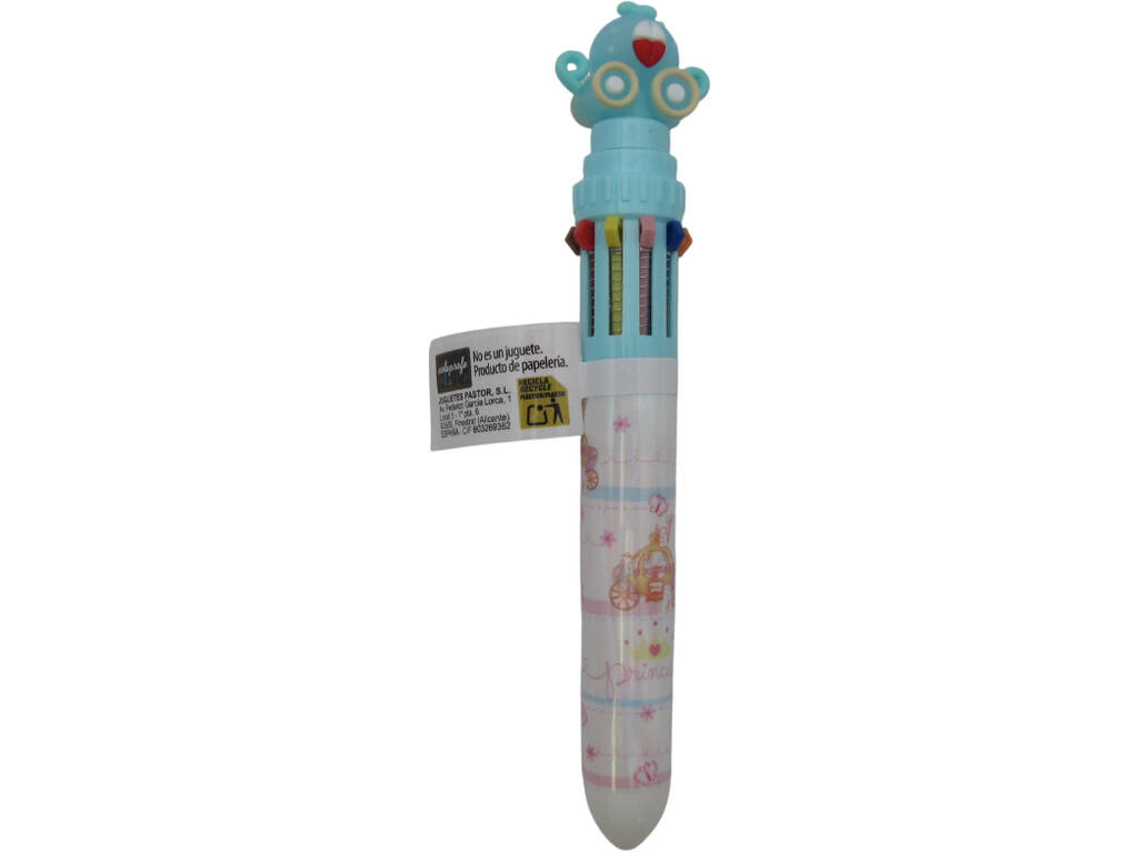 Stylo à bille 10 couleurs avec support rotatif de 15,5 cm