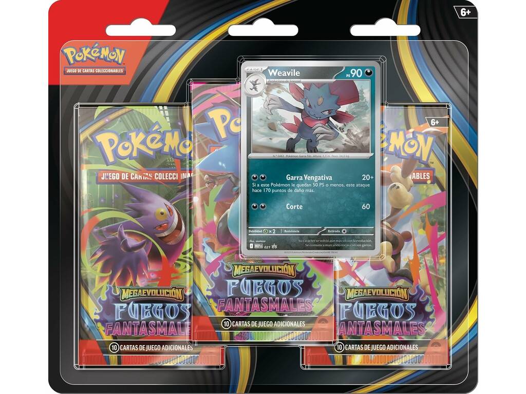 Pokémon TCG Méga-evolition Feux fantomatiques Plaquette avec 3 enveloppes et lettre promotionnelle