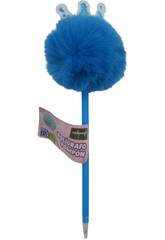 Caneta Preta com Pompom e Coroa de 22 cm