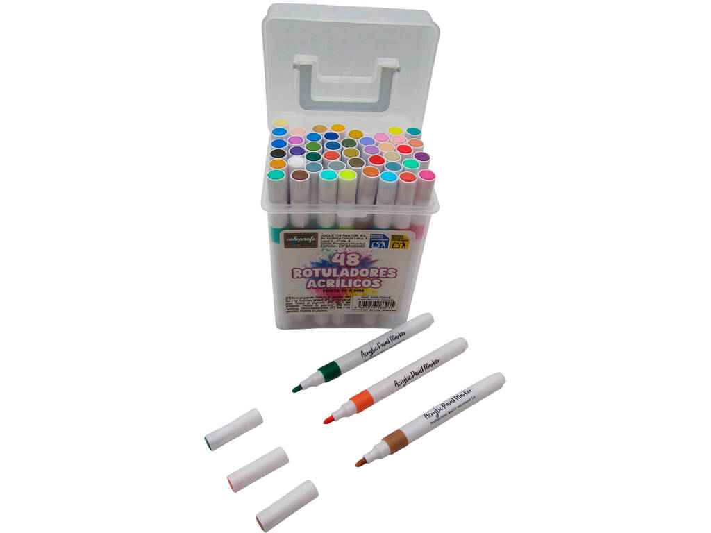Mallette 48 feutres acryliques pointe 4 mm