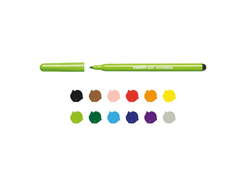 Carioca Joy Eco Family Pack avec 12 feutres super lavables