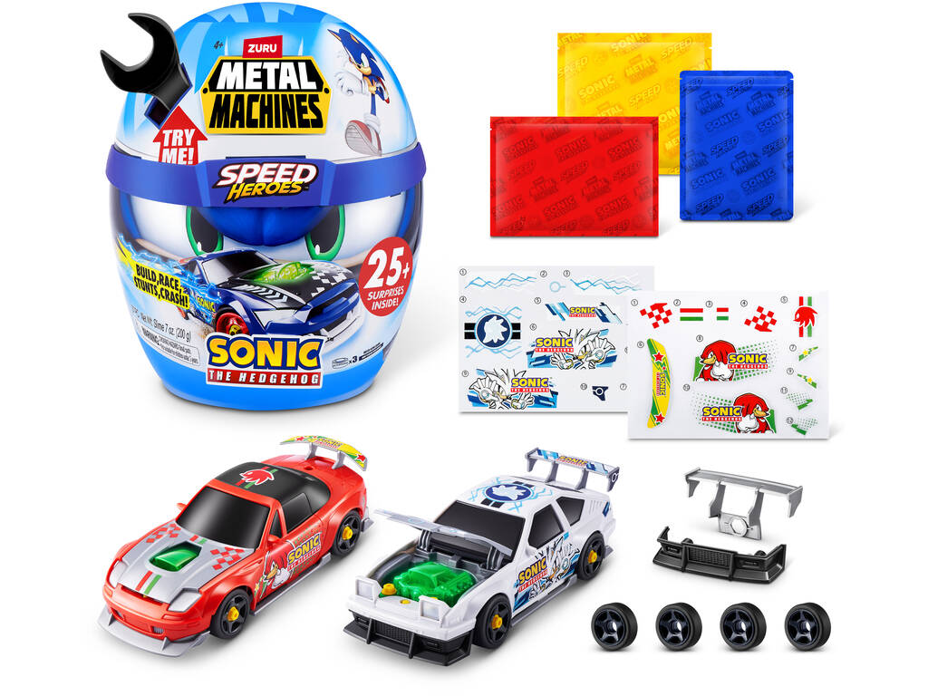 Zuru Metal Machines Casque Speed Hero Sonic avec voiture surprise