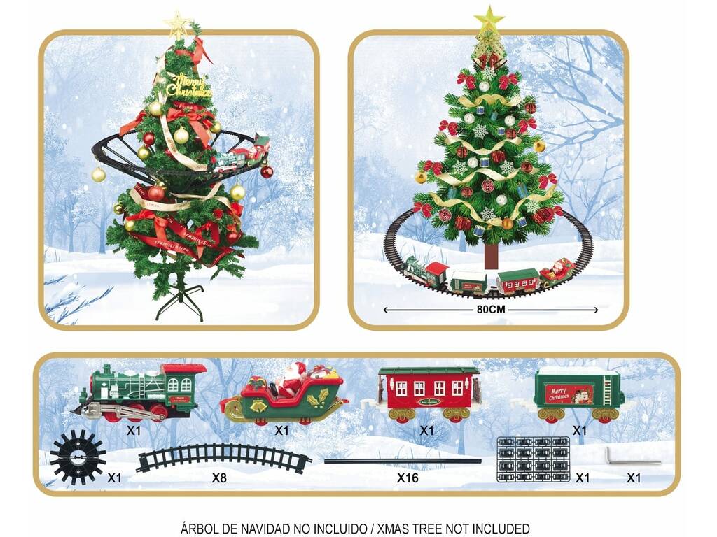 Train de Noël de 80 cm avec lumières et sons