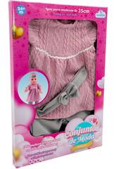 Ensemble de mode pour poupée bébé rose et gris