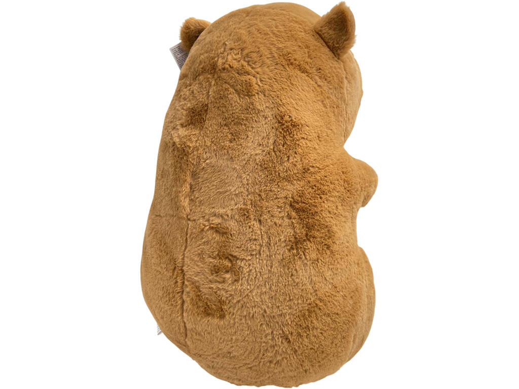 Peluche Capybara brun de 85 cm avec distemper