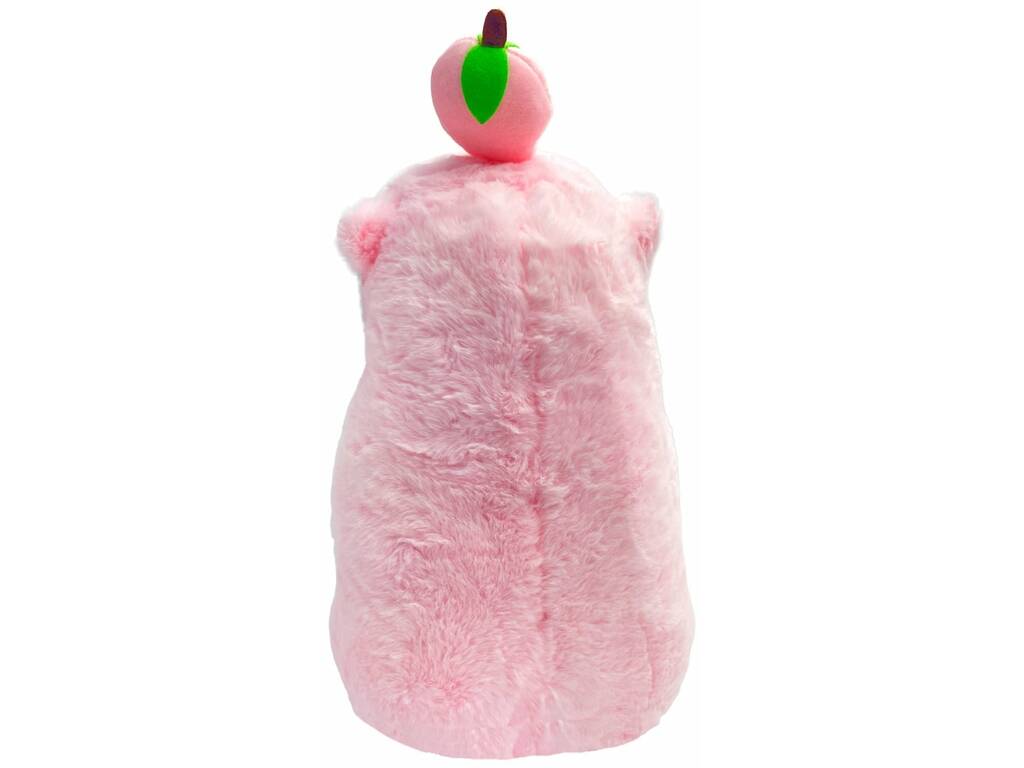 Peluche Capybara rose avec fruit, 33 cm