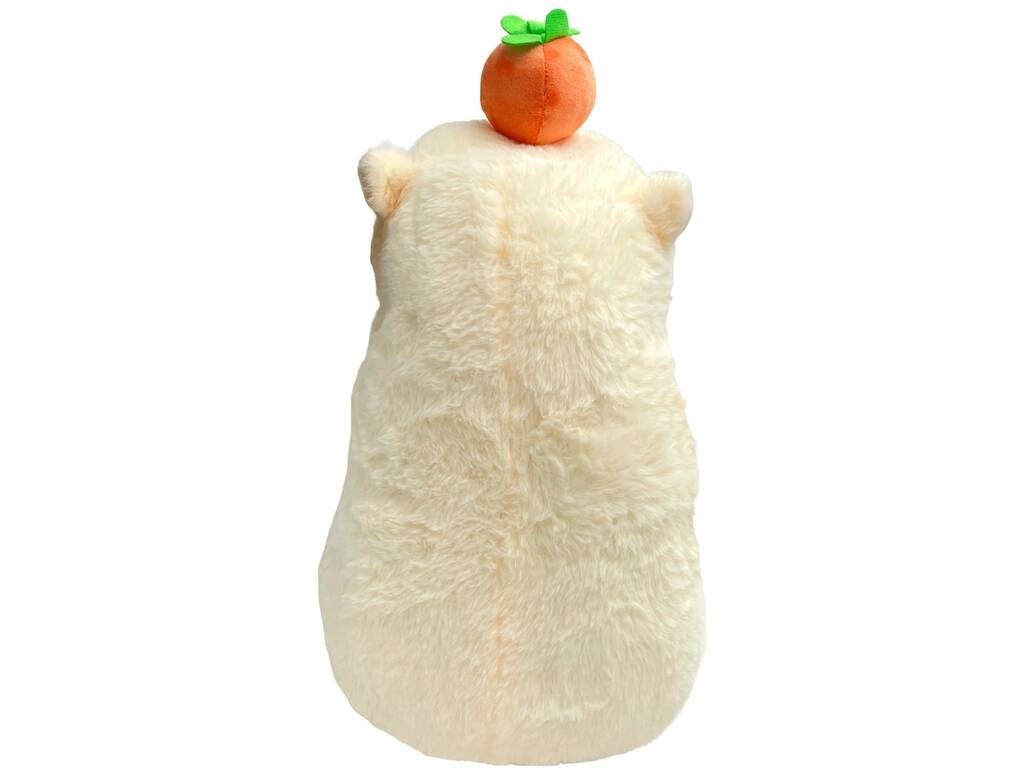 Peluche Capybara beige avec fruit, 33 cm