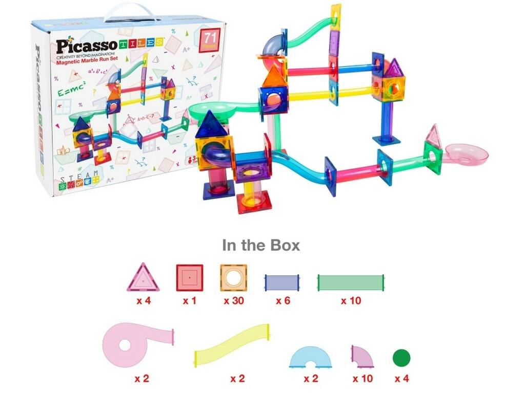 Picasso Tiles Circuit magnétique à billes Pack de 71 pièces
