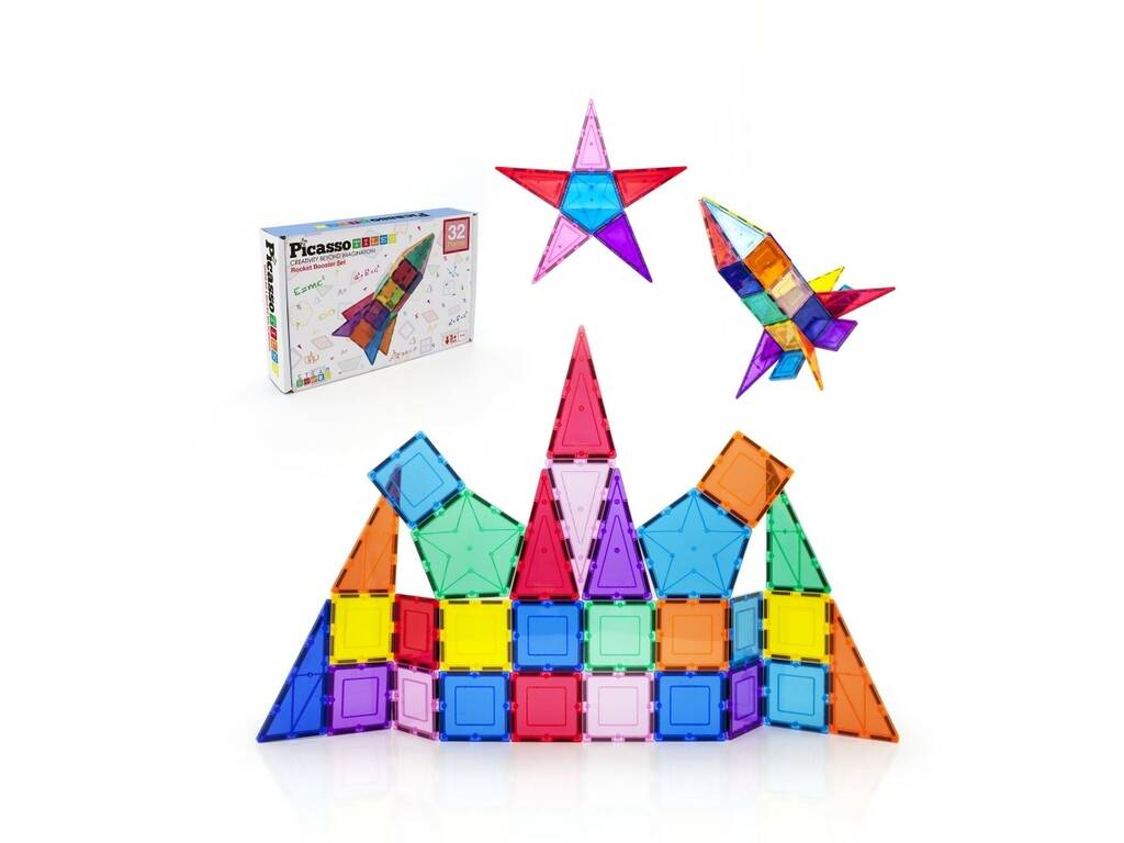 Picasso Tiles Créations magnétiques Pack de 32 pièces