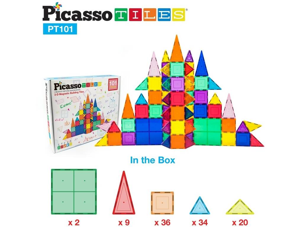 Picasso Tiles Blocs magnétiques 101 pièces