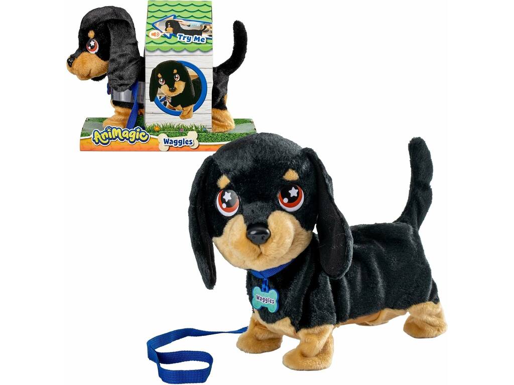 Animagic Waggles Chien saucisse avec sons et mouvements