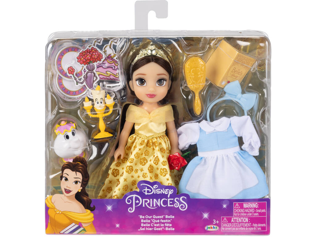 Disney Princess Boneca Bela de 15 cm com Mrs. Potts e Lumiere