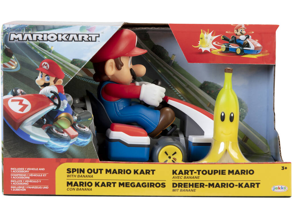 Mariokart Véhicule Mario Kart Megagiros de 12 cm avec accessoire