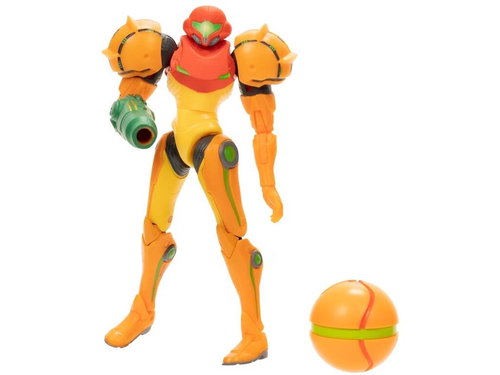 Metroid Figura Samus Laranja 12 cm com Morph Ball