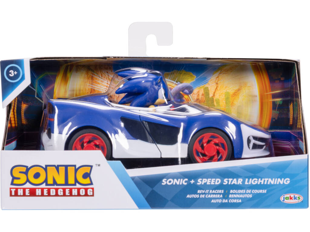 Sonic The Hedgehog Figura Sonic con Vehículo Speed Star Lighting de 16 cm