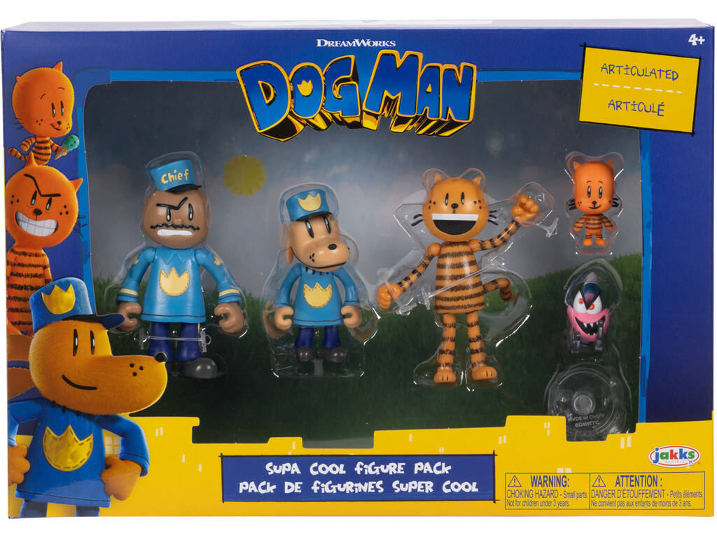 Dog Man Super Cool Pack com 5 Figuras de 6 cm