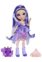 Rainbow High Shimmers Muñeca Violet Willow con Slime y Mascota