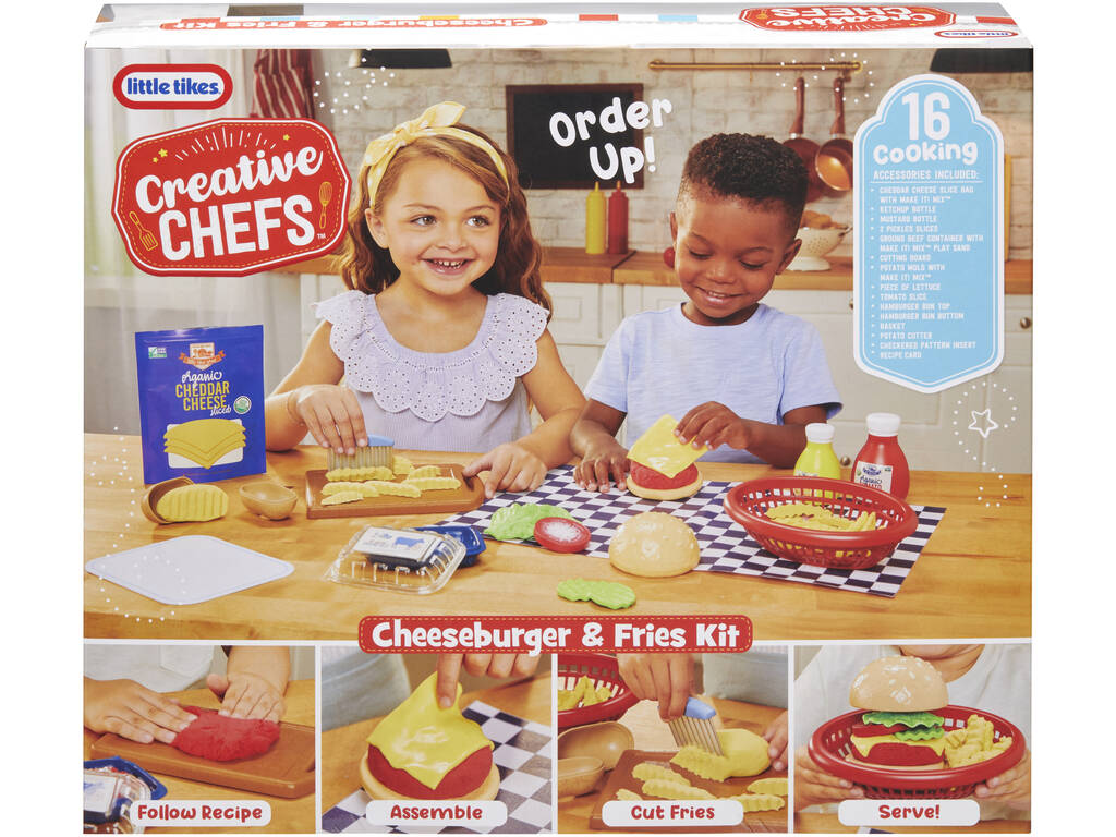 Little Tikes Creative Chefs Pack Hamburger avec pâte à modeler et sable magique