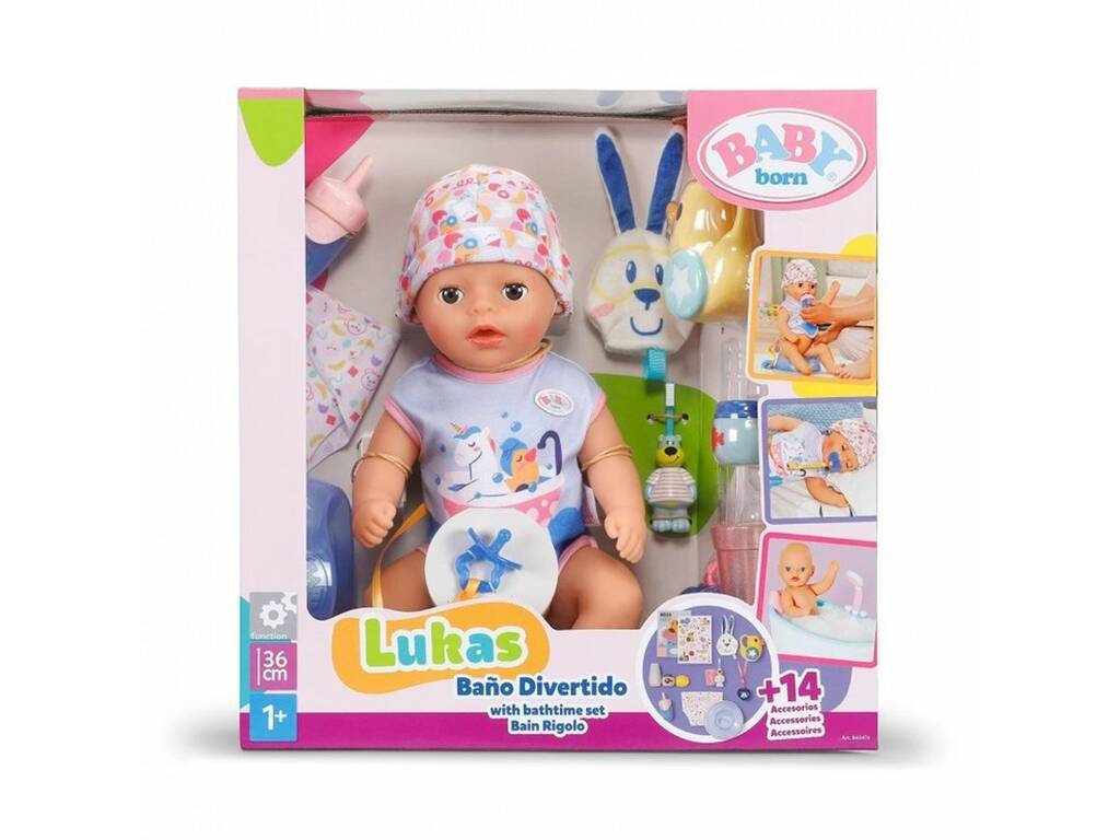 Baby Born Puppe Lukas Spaßbad 36 cm mit Zubehör