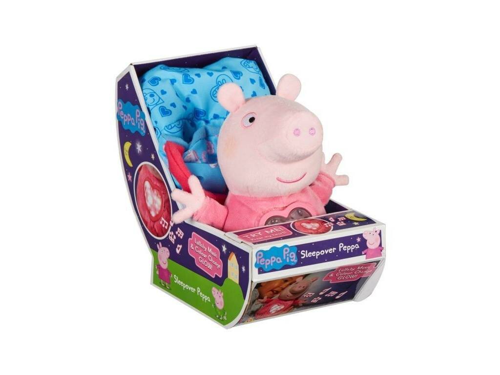 Peppa Pig Peluche Fiesta de Pijamas de 20 cm con Luz y Sonidos