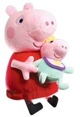 Peppa Pig Peluche Peppa avec Evie de 25 cm