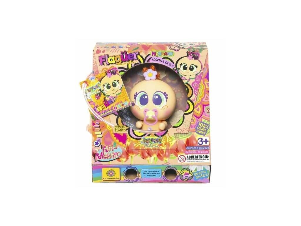 Ksimerito Ecofrendli Poupée Flagüer Orange avec accessoires