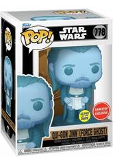 Funko Pop Star Wars Gamestop Exclusive Figurine Quin-Gon Jinn (Force Ghost) Brille dans le noir