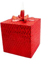 Décoration de Noël Boîte cadeau rouge avec paillettes et nœud rouge de 20 cm