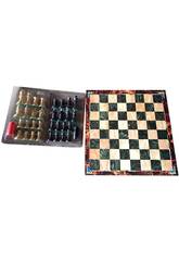 Échecs, dames et backgammon 3 en 1 avec plateau en bois et accessoires
