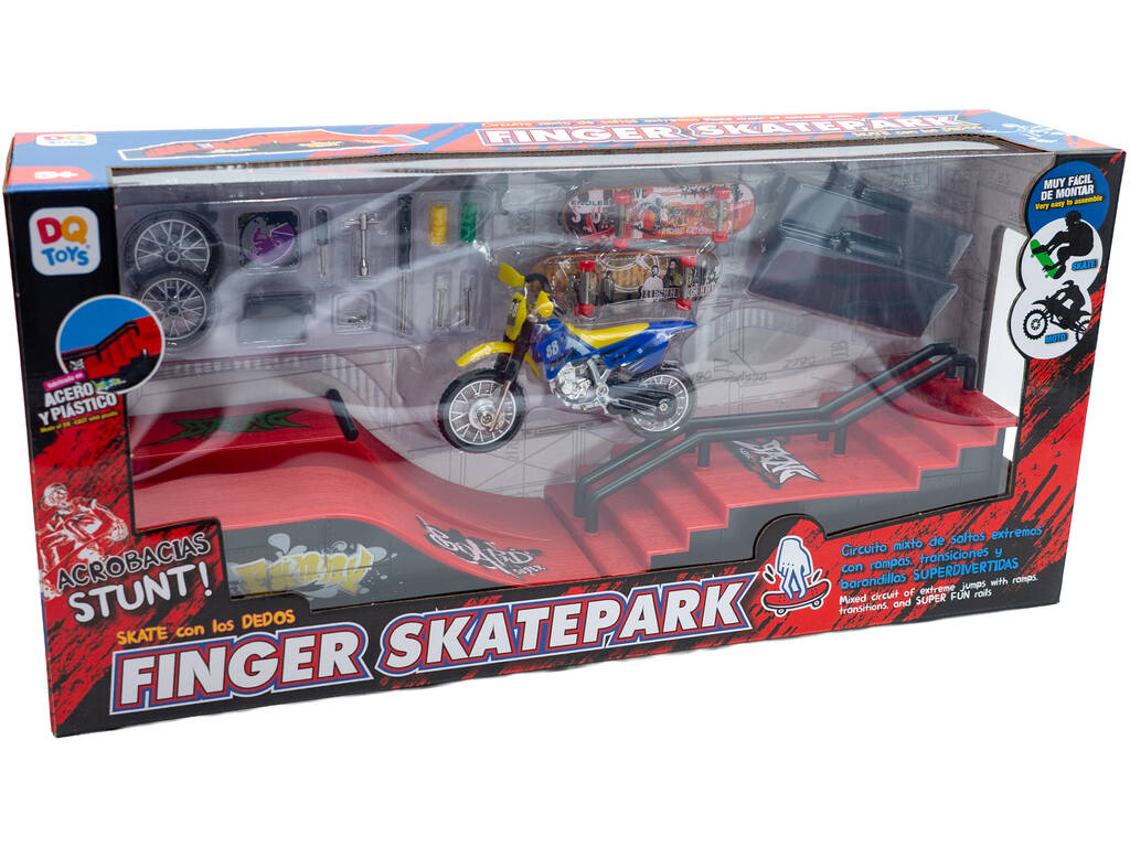 Finger Skate Rack Conjunto 6 Skates com Expositor de Madeira