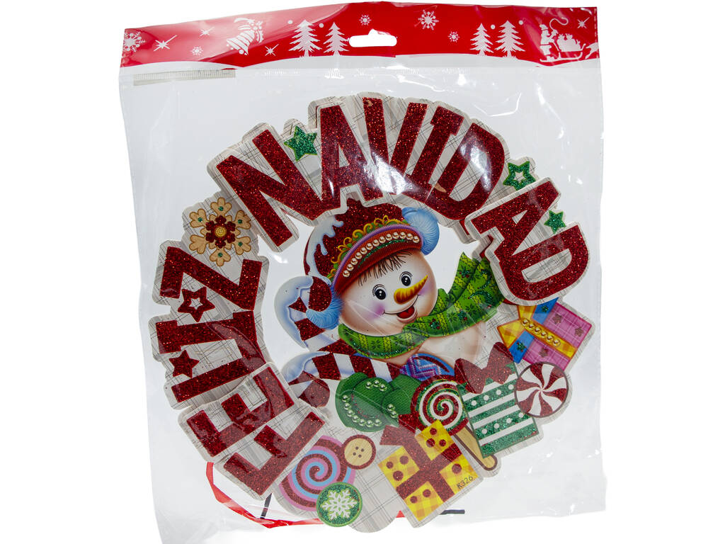 Décoration de Noël Affiche Bonhomme de neige 28 x 28 cm