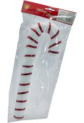 Décoration de Noël Canne à sucre blanche et rouge de 34 cm
