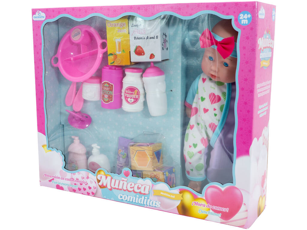 Poupée bébé de 30 cm avec set de petits plats