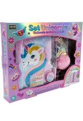 Set Licorne Cahier en peluche avec stylo et accessoires