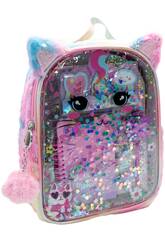 Sac à dos en peluche Chat avec accessoires