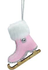 Enfeite Natalício Patim de Gelo Rosa 11x11x5 cm