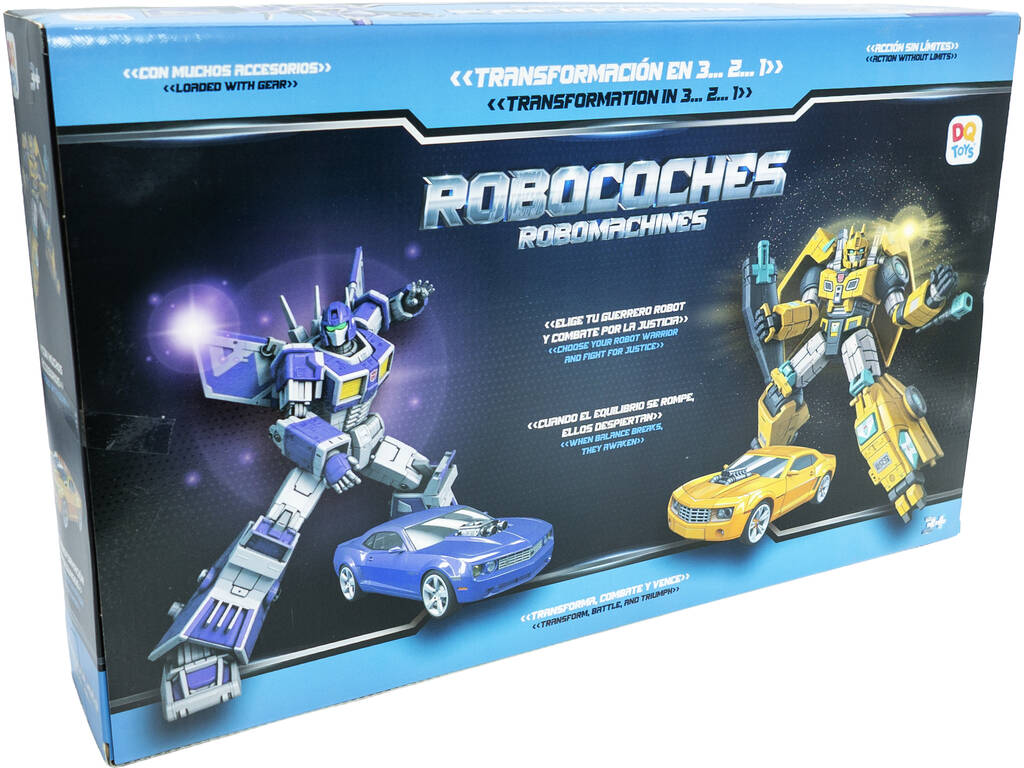 Robocohes Transformables Pack 2 Figuren Rot und Gelb mit Zubehör