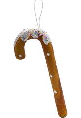 Décoration de Noël Canne en pain d'épices avec confettis, 30 cm