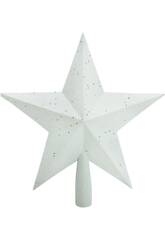 Décoration de Noël Étoile de Noël blanche brillante de 23 cm