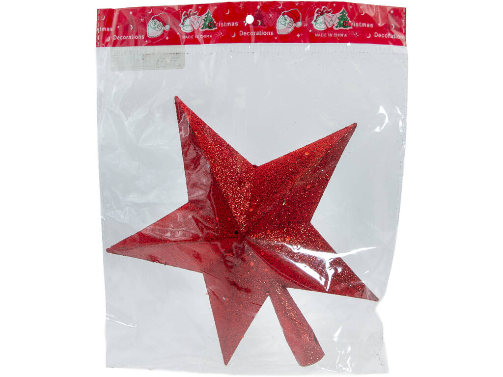 Décoration de Noël Étoile de Noël rouge brillante de 23 cm