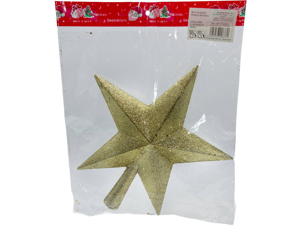 Décoration de Noël Étoile de Noël dorée brillante de 23 cm