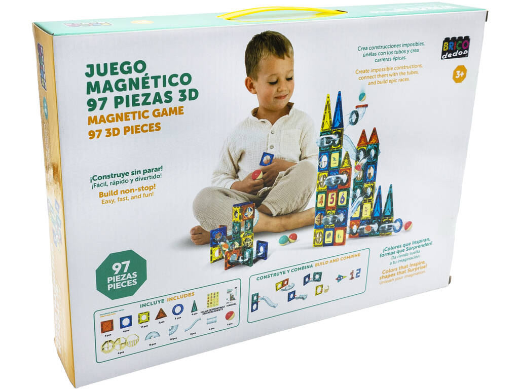 Jeu de construction magnétique avec 97 pièces